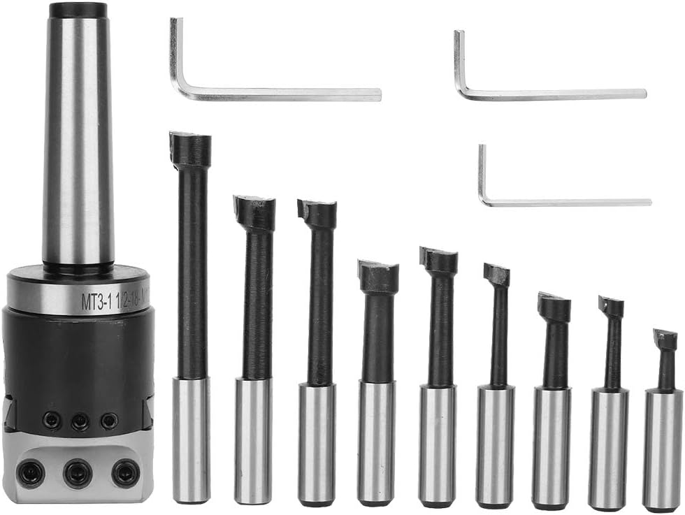-Duty CNC Boring Bar for Machining – Carbon Steel F1 Head with MT3 Shank & 1-1/2"-18 UNF Thread, Ideal for Lathe and Milling Work