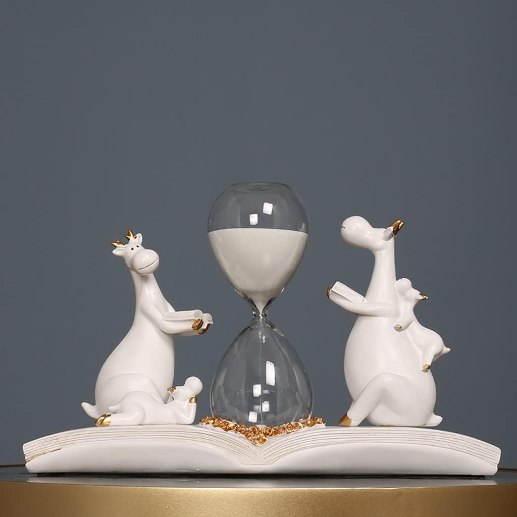 Hourglass Timer Decoration 60 Minutes Creative Living Room Ornament Wine Cabinet Decor Simple Modern Home Accessories (Color : Blue) (White)