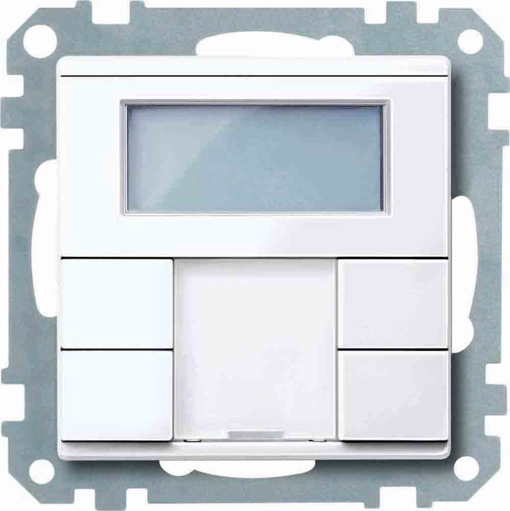 Merten MEG6212 0325 Taster 2fach Plus with Room Temperature Controller, Active White Glossy, System M