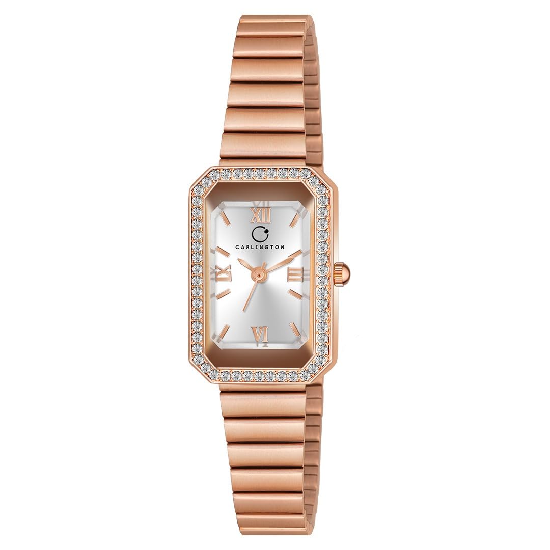 Carlington Womens Stainless Steel Iconic Analog Ladies Watch With Premium Linked Strap - Ct 2032 Rose Gold (B0CWS4GM1Q) Amazon Price History, Amazon Price Tracker