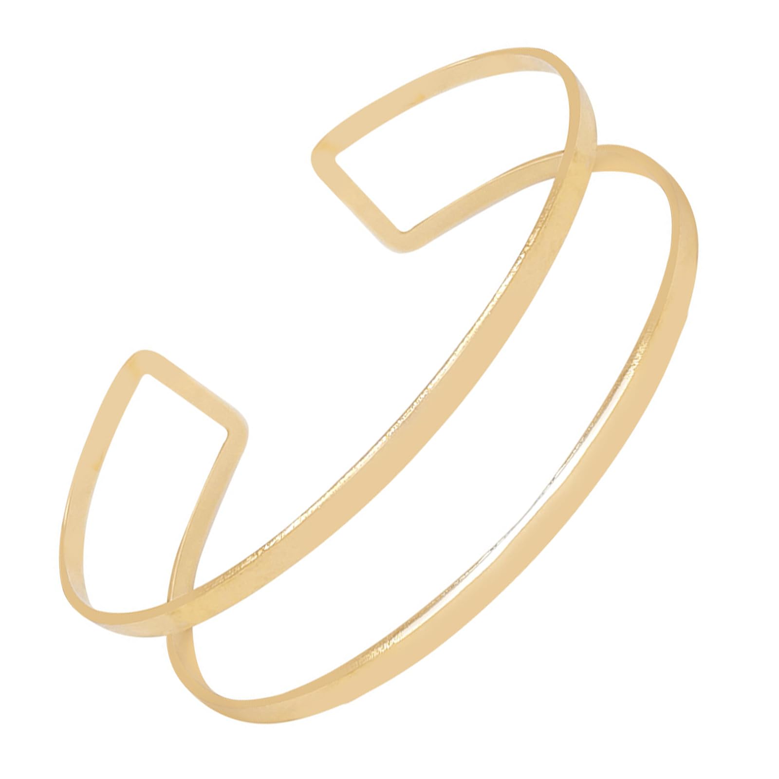 Ryaupy Ryaupy 1 Pair Gold Arm Bracelets Minimalist Adjustable Bangle Elegant Gold Plated Stackable Bangle Wrap Bangle Layered Bracelet for Women Men