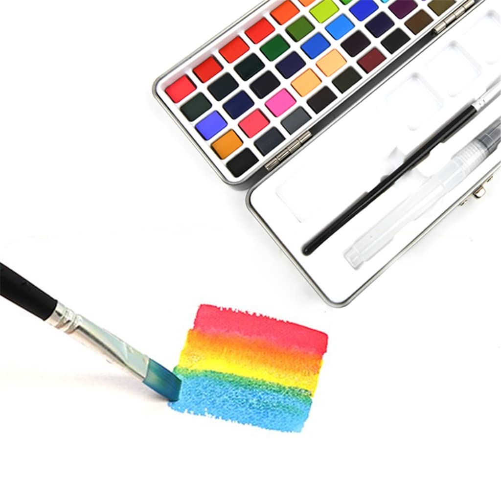 Zestaw farb akwarelowych w metalowym pudełku, przenośny, pigment do papieru do rZestaw farb akwarelowych w metalowym pudełku, przenośny, pigment do papieru do rysowania dla początkujących