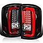 SPEC-D TUNING Black Housing Clear Lens Red LED Bar Tail Lights Compatible with 2014-2018 GMC Sierra 1500, 2014-2018 GMC Sierra 2500HD, 2014-2018 GMC Sierra 3500HD, Left + Right Pair Assembly