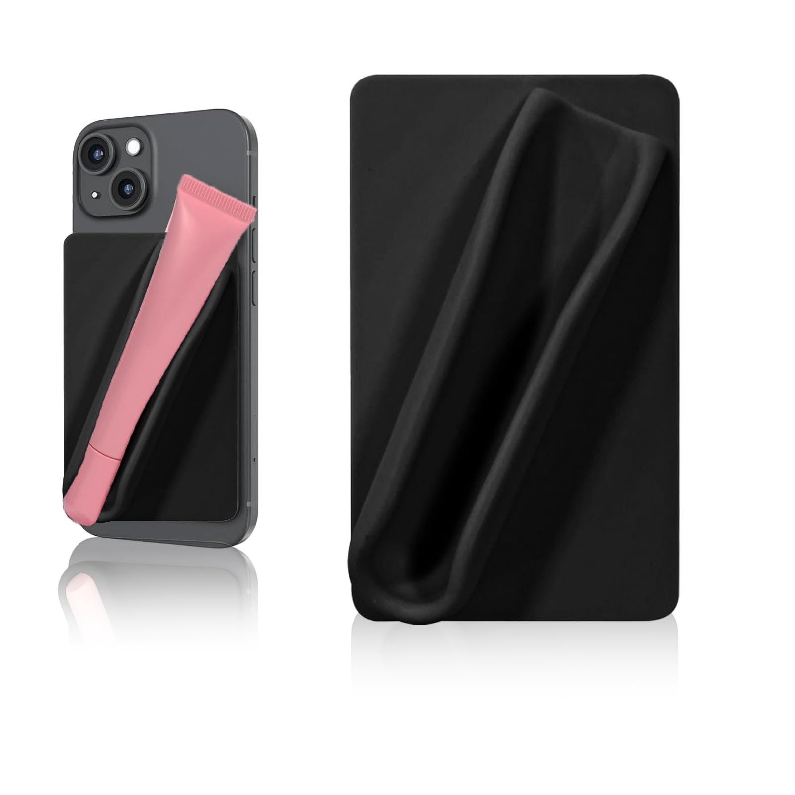 Rookii Lipstick Holder Phone Case, Silicone Holder with Lip Gloss Holder, for Phone Case with Lip Gloss Holder, Sticky Lip Gloss Balm Phone Card for iPhone and Android-image-45