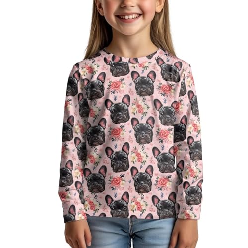 Xpyiqun T Shirts for Girls 3-16 Y Casual Long Sleeve Shirt Kids Athletic Graphic Tee Pullover Tops Tshirts