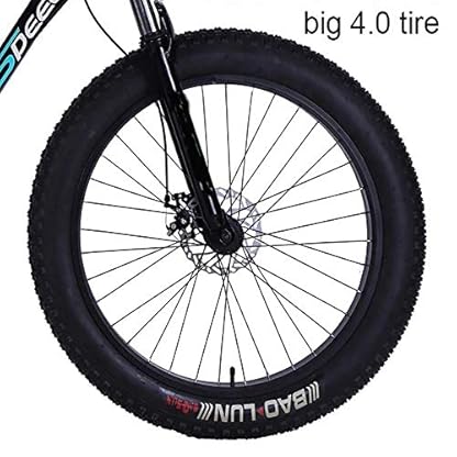 26 Zoll Fat Reifen Fahrrad, Mode MTB Bike 21-Gang Vollfederung Stahl Doppelscheibe Bremse Mountainbike – Bild 3