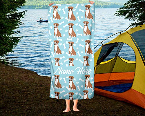 Personalized Boxer Face Beach And Bath Towels - Large And Medium Sizes - Custom Towel Travel Pool And Indoor Use Towels For Adults Kids #TOP6