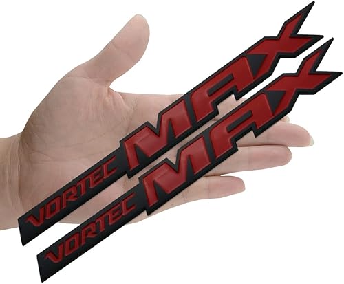 dgea Se adapta a (par) Vortec MAX - Calcomanías de emblemas de alto rendimiento 3D elevadas con adhesivo fuerte para Silverado (negro rojo)