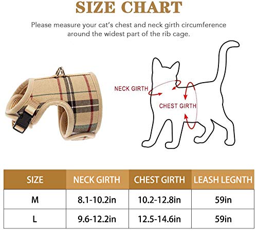 BINGPET Cat Harness and Leash Set Escape Proof Kitten Harness and Leash Adjustable, Comfortable Outdoor Vest,Strap… - Image 3
