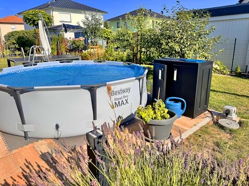Ondis24 Kunststoffschrank Hero Outdoor Schrank Poolbox wetterfest Haushaltschrank Mehrzweckschrank XXL, 88 x 54 x 96 (H) cm, schnell aufgebaut, robuster Kunststoff