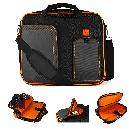 Generic 12 Inch, Computer Sleeve Messenger Bag with Shoulder Strap Expandable Waterproof Business Briefcase for Men And Women Lady to Work Travel, Orange