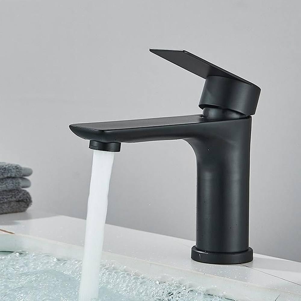 Mitigeur de salle de bain noir mat pour éliminer les éclaboussures et les fuites d'eau