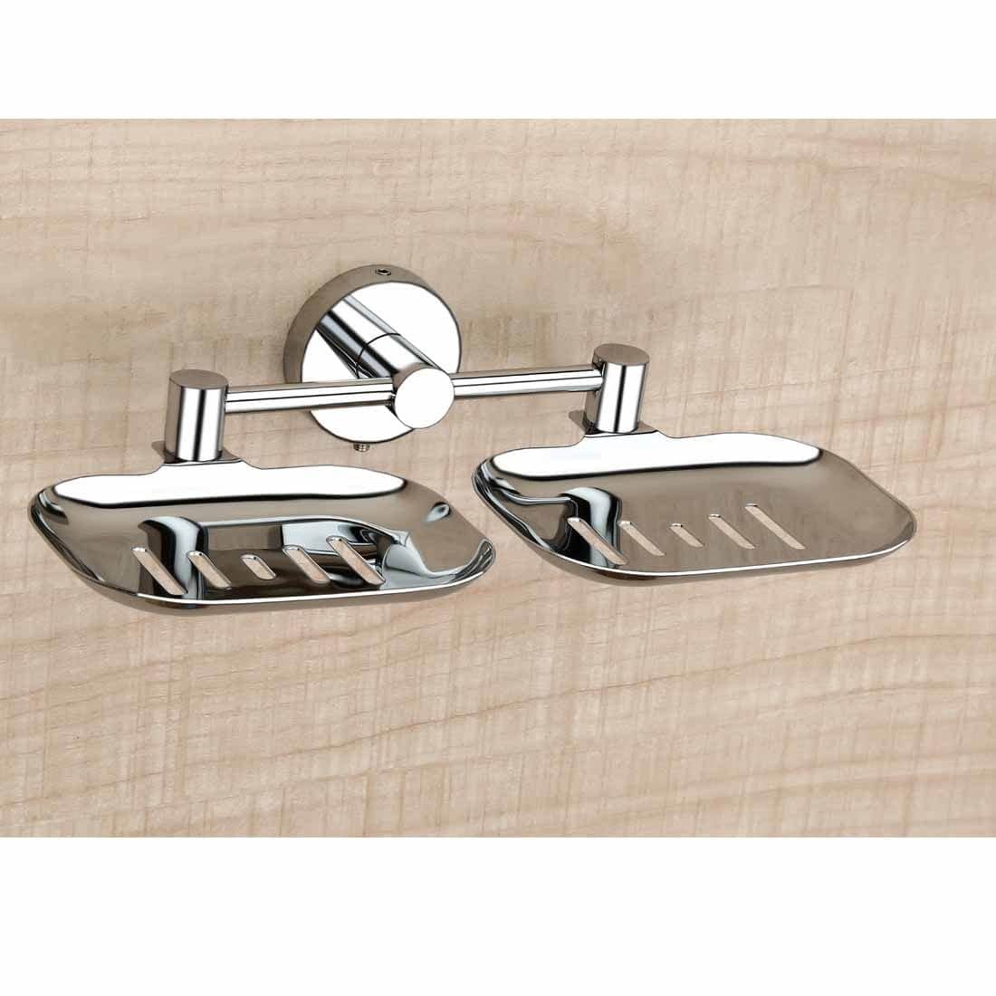 Ferio Stainless Steel Double Soap Holder | Soap Stand | Soap Organizer for Bathroom Chrome Finish (Pack of 1) (B0B4B5SJDM) Amazon Price History, Amazon Price Tracker