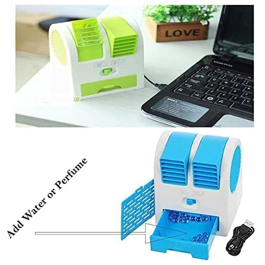 Image of Portable Mini Air Cooler with Dual Blower & Ice Chamber