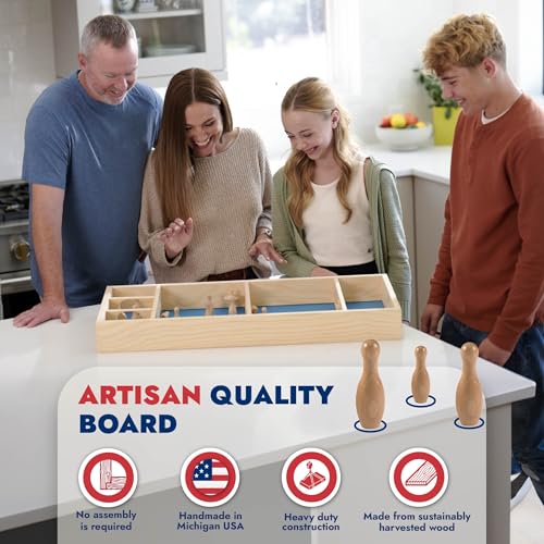 Image of Carrom Skittles Game - Large Board Games for Adults & Children - Wooden Family Board Games for Family Night - Indoor and Outdoor Games for Family