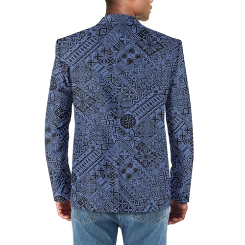 One-Button Polynesian Blazer for Men Fall Suit Jacket Casual Business Outfit Samoan Tribal Print Ethnic Pattern2