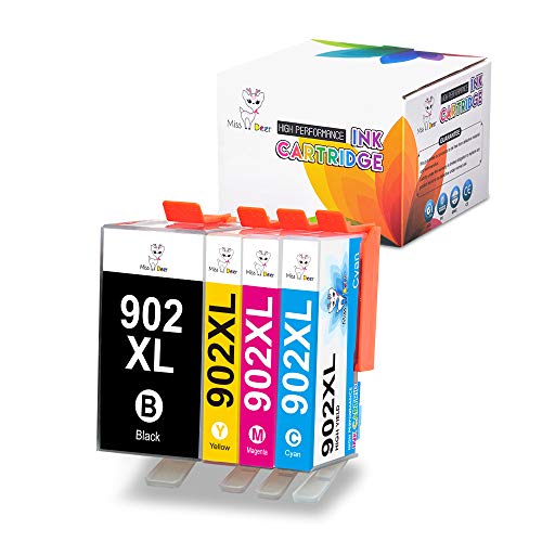 MS Deer 902XL 902 Ink Cartridges, 100% Compatible for HP OfficeJet Pro 6978 6962 6968 6975 6960 6970 6950 6954 6979 6951 Printer (1Black, 1Cyan, 1Magenta, 1Yellow, 4-Pack) Upgraded in Aug 2020