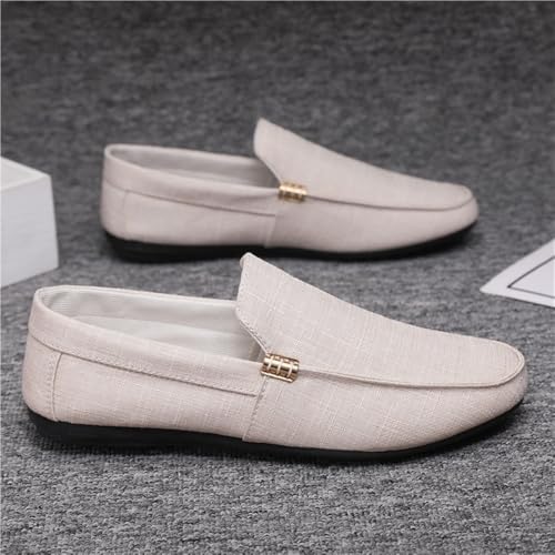 Mens Loafers Shoe Round Toe Cloth Loafer Shoes Flexible Lightweight Flat Heel Party Prom Slip-on for Business Casual Office Work4
