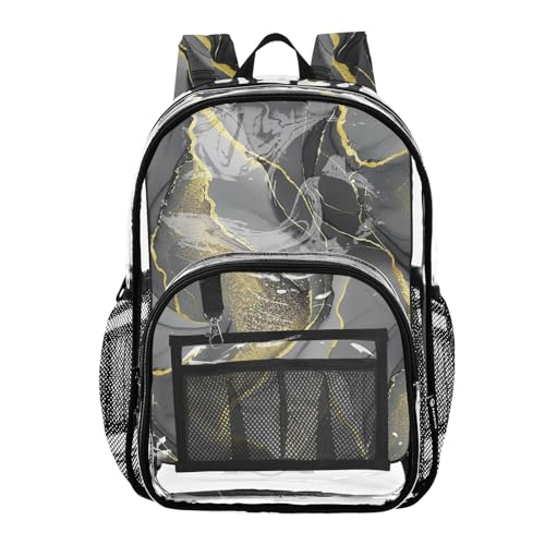 Boys Backpacks for Girls Marble Gray Travel Clear Bags for Women See through Approved Bag