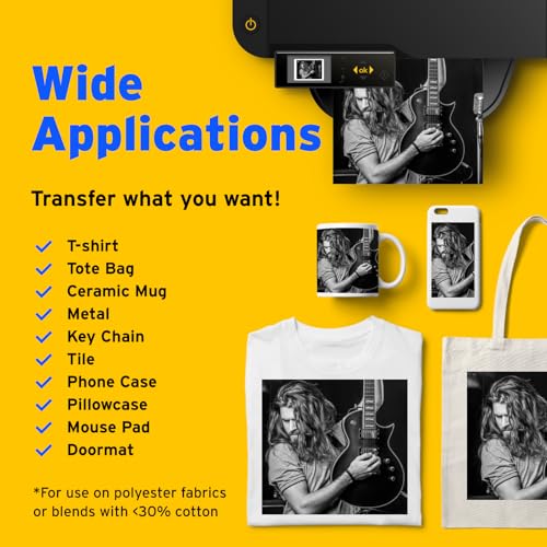 Image of Printers Jack Sublimation Ink for Supertank Inkjet Printers ET-2800 ET-2803 ET-2720 ET-2760 ET-3760 ET-4700 ET-4800 ET-7720 ET-2400 Heat Press Transfer on T-Shirt Mug Mask Printer(Autofill /Anti-UV)