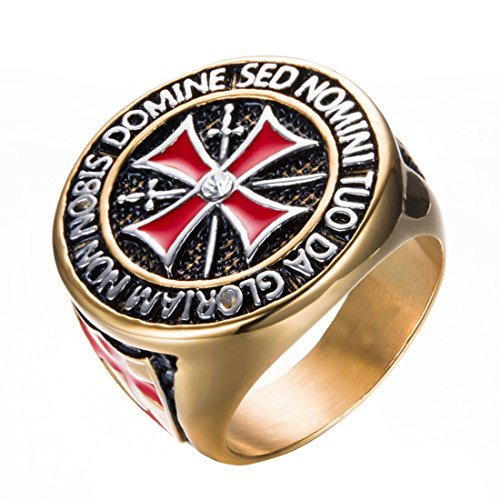 Tanyoyo ST Benedict Exorcism anelli in acciaio INOX Cattolica romana Cross Demon protezione Ghost Hunter e Acciaio inossidabile, 14