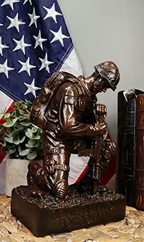 Ebros Gift Battlefield Kneeling Soldier Statue 8.5 Inch H Honor & Valor Military Combat Unit Brother In Arms Figurine Gone But Not Forgotten thumb #6