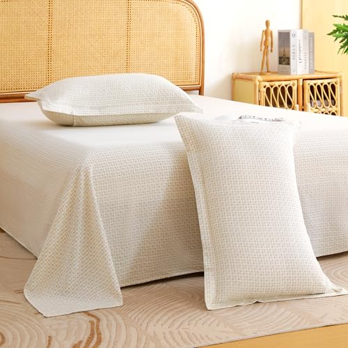 Image of Story@Home King Size Bedsheet | Air Cotton Flatsheet King Size with Two Pillow Covers| 240 TC | Super Soft Bed Sheet for King Size Bed | Floral Design (270 x 250 cm, Off White & Beige)