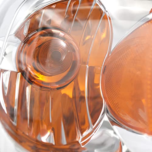 Isharingautoparts Chrome Amber Headlight Assembly Compatible With 2004-2008 Chevrolet Malibu (Compatible With 2008 Malibu Classic Model) #TOP3