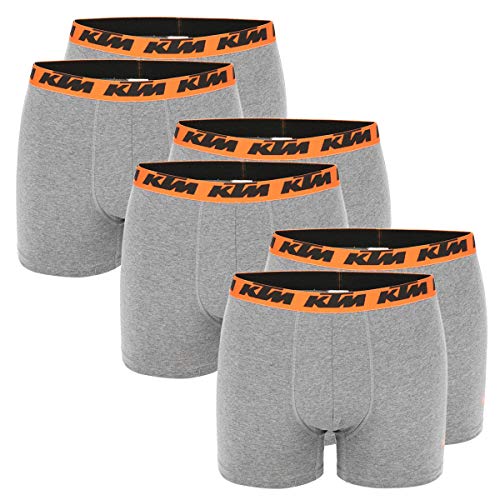 KTM by Freegun Boxershorts für Herren Unterwäsche Pant Men´s Boxer 6 er Pack, Farbe:Dark Grey2, Bekleidungsgröße:XL