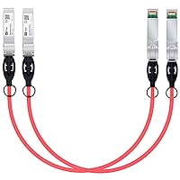 Vista 44 de H!Fiber SFP+ Cable 10G SFP+ DAC, 0.8 ft (0.82 pies), cable Twinax de cobre de conexión directa pasiva para Cisco SFP-H10GB-CU0.25M, Ubiquiti UniFi