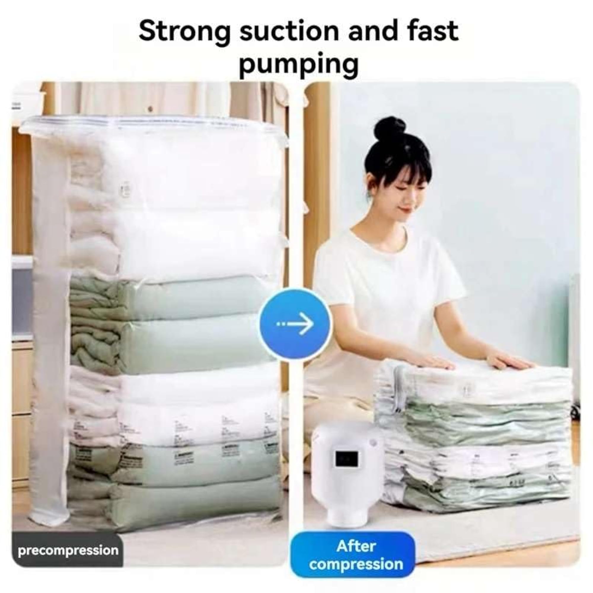 Space-Saving Vacuum Storage Bags with Electric Pump