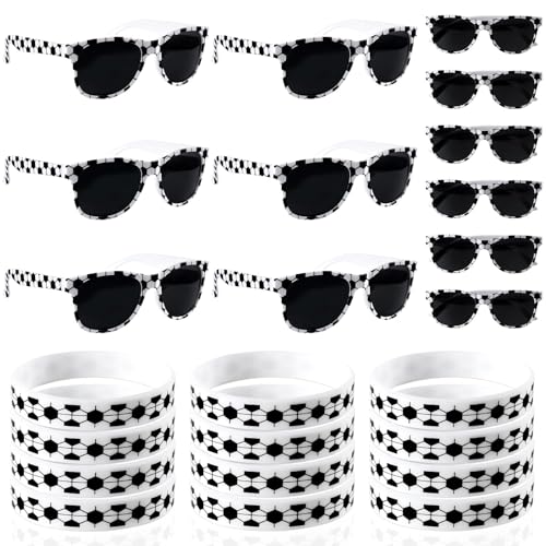 24 PCS Soccer Sunglasses and Wristbands Party Set