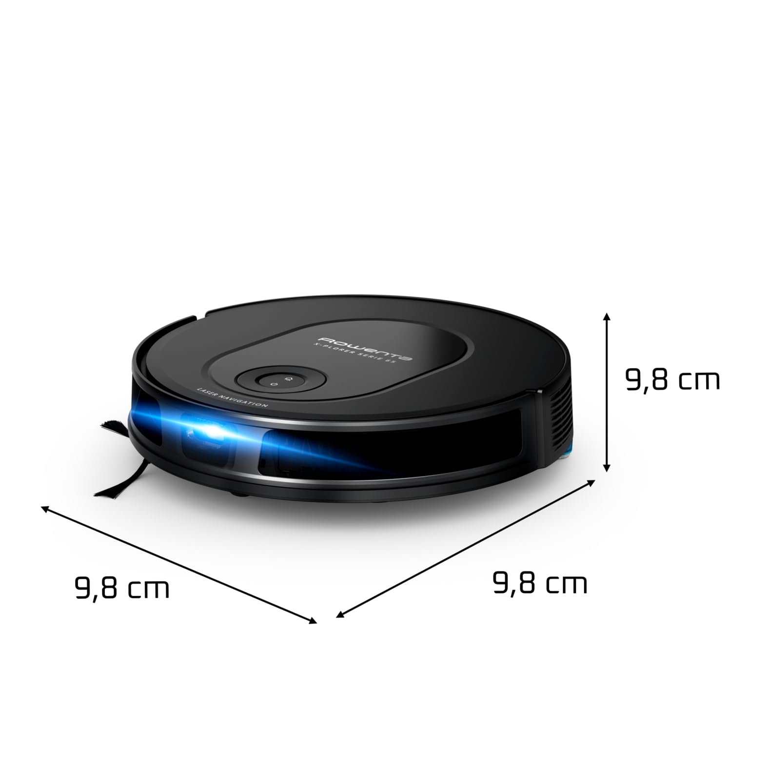 Rowenta Xplorer Serie 65 robot odkurzający na mokro i sucho, nawigacja laserowa, czas pracy 120 min, sterowanie za pomocą aplikacji, tylko 7,8 cm wysokości, elektroniczny mop, stacja ładująca, czarny,