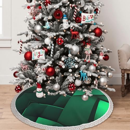 Jupe de sapin avec imprimé géométrique doux et isolant pour cadeaux de Noël - 7