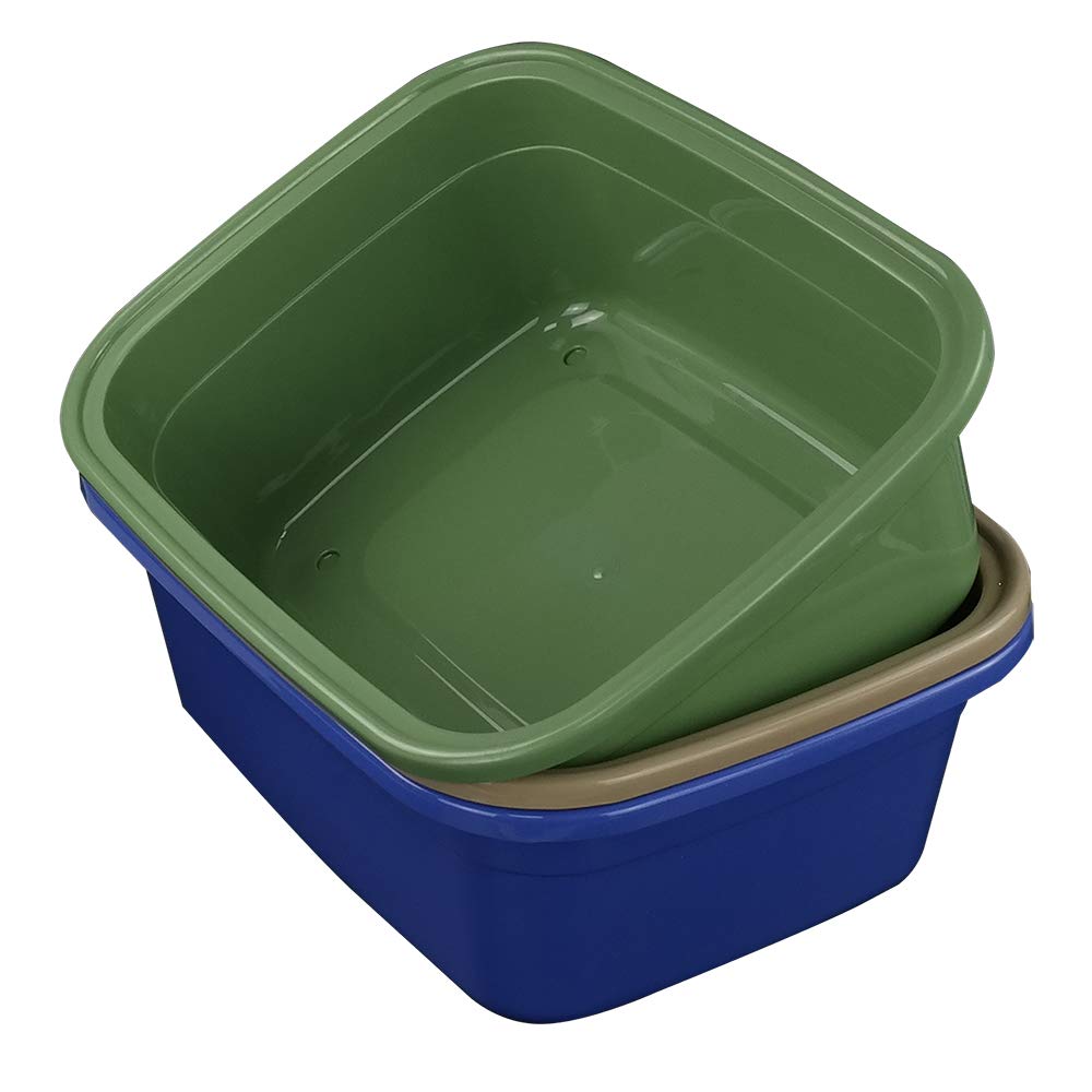 Gloreen Lavabos de 18 cuartos de galón, bandeja rectangular de plástico grande, 3 paquetes