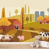 Wall Mural Cute Animals Removable Self-Adhesive Wallpaper Wall Decoration for Bedroom Living Room - 66x96 inches