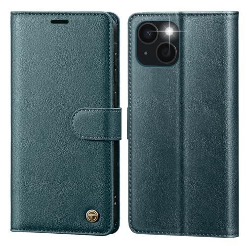 Étui de protection en cuir de qualité supérieure pour iPhone 13 Sarcelle