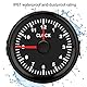 Aramox Universal Dial Clock Meter,2in/52mm Clock Gauge Instrument 0-12 Stundenzähler Rote Hintergrundbeleuchtung 12V/24V für Auto Boot Yacht Motorrad(Schwarzes Zifferblatt Schwarzer Rahmen)