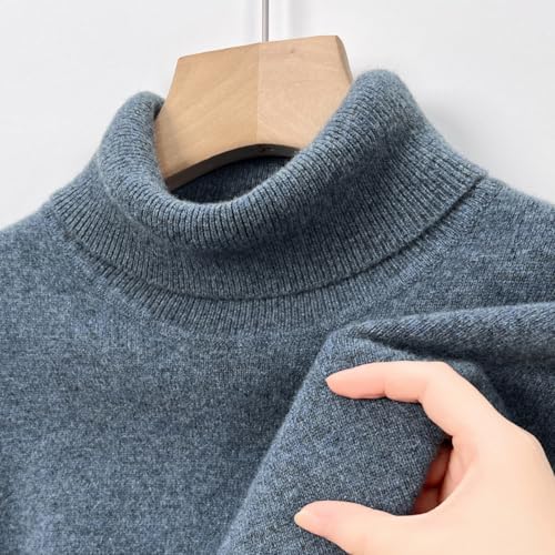 Men's 100% Wool Turtleneck Sweater,Slim Fit Long Sleeve Thermal Knit Pullover,Ribbed Hem Business Casual Winter Top3