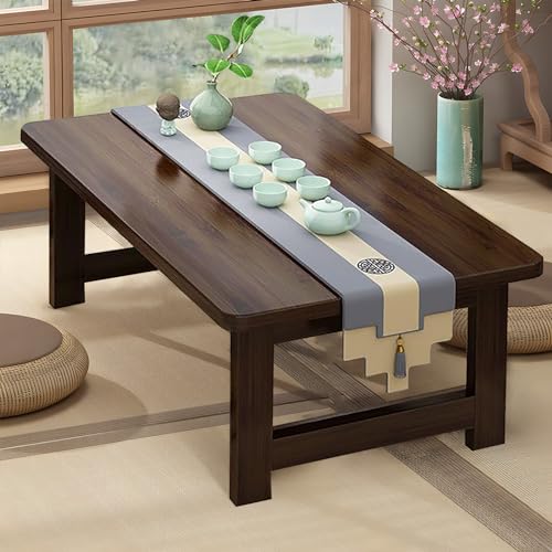 Mesa de centro plegable japonesa de madera maciza, moderna mesa baja para sentarse en el suelo, mesa de té versátil para decoración del hogar, muebles que ahorran espacio para salas de estar pequeñas