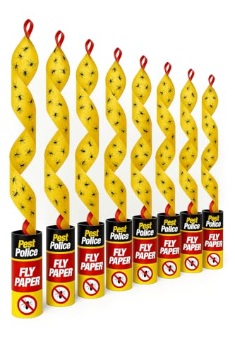 JKG® 8 PACK STICKY FLY TRAP CATCHER - Super Sticky Killer Strips Tape | Catches Moth, Flies, Mosquitos, Wasp, Flying Insects Killer | Extra Sticky Indoor House & Garden Outdoor (Non-Toxic Papers) - Image 3