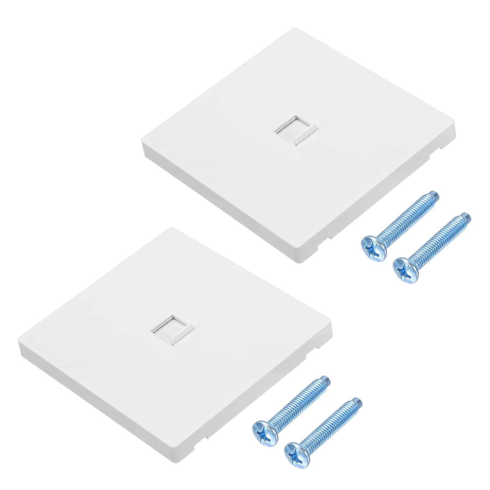 sourcing map 2 Pcs RJ45 Socket, CAT6 Ethernet Socket Wall Plate Outlet, Single Port Face Plate with M4 Screw for CAT5 CAT5e CAT6 Ethernet Cable Networking, 90 x 86 mm, White — image 1