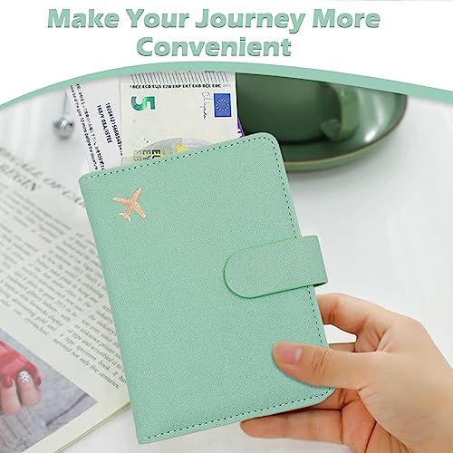 Image of Melsbrinna Rfid Passport Holder for Travel women /Men, Cute Passport Wallet Rfid Blocking Card Slots, Rfid Passport Cover /CaseTravel Wallet, Passport Book Holder (1, Green4)
