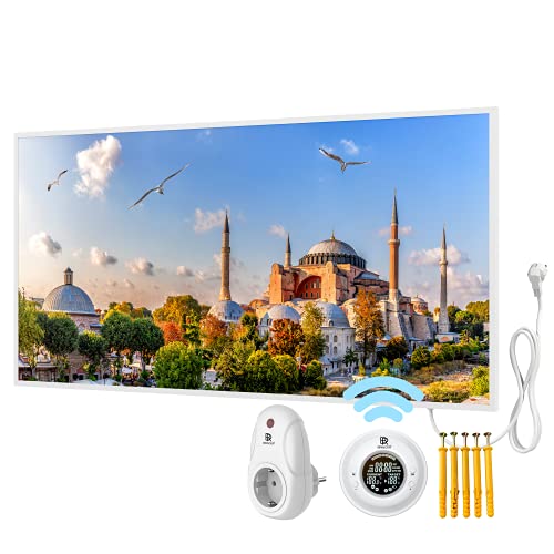 BR Bringer Bild Infrarotheizung mit Rahmen 1000 Watt - Bildheizung mit UV Druck - 120x60x1,8cm - Istanbul, Türkei