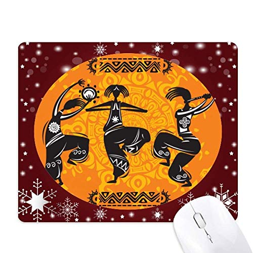 Tapis de souris flûte totem mexicain et flocon de neige pour bureau