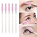 Tbestmax 500Pcs Disposable Mascara Wands Eyelash Brush Brow Brushes Applicators Lash Spoolies for Eye Lash Extension - Colorful Handle, Pink