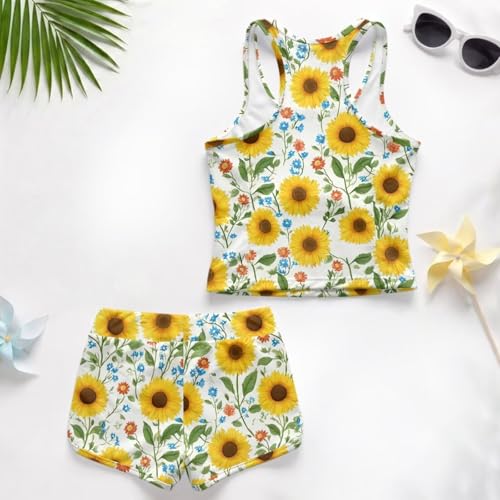 Traje de baño tankini para niñas que buscan comodidad de secado rápido sin rozaduras 3