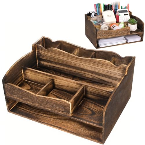 Covzoe Wood Desk Organizer with File Organizer, Vintage...