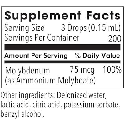 Allergy Research Group Liquid Molybdenum Supplement - Sulfur Metabolism Support, Detox, Uric Acid, Trace Minerals, 25mcg Liquid Drops - 1 Fl Oz
