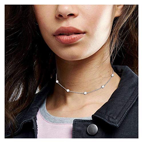 S925 Sterling Silver Choker Shell Pearl Beads Clavicle Short Pendant Necklace for Women Jewelry2